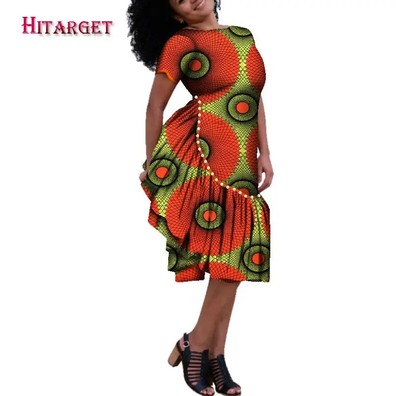 Hitarget 2020 африканские платья для женщин Осенние Bazin Dashiki Вощеные с принтом
