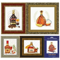 142225ct counted cross stitch kit brandy rum bailey remy martin courvoisier xo wine beer drink 1 set