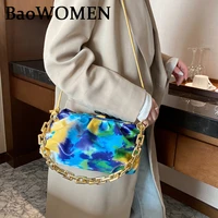 baowomen luxury brand women cloud bag gold chain pu leather soft shoulder bag fashion black blue purple red all match handbag
