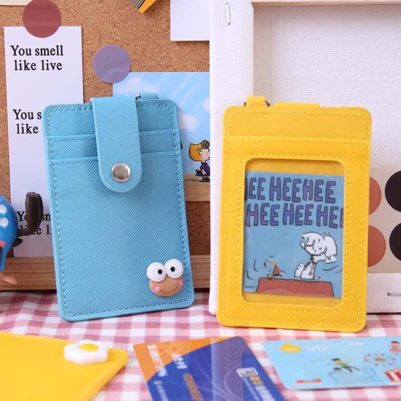 Держатели для карт из искусственной кожи на застежке женщин Брелоки ключей в