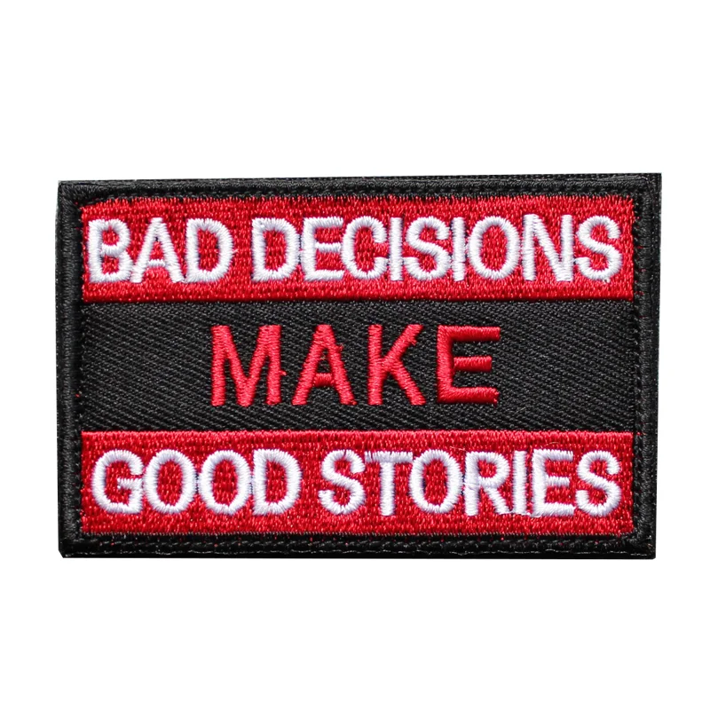 Нашивки с вышивкой хорошие истории плохое решение Английский алфавит