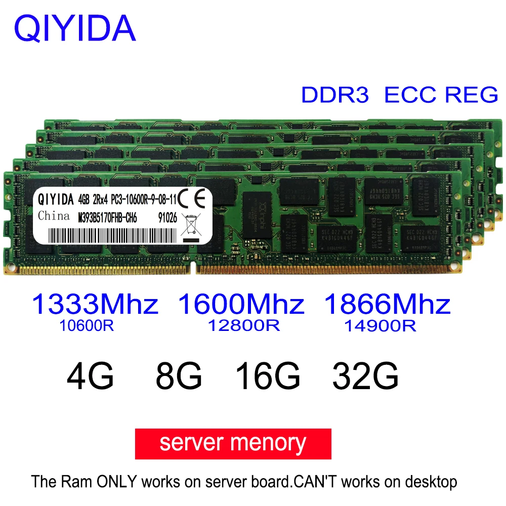 Ddr3 4 ГБ 8 ГБ оперативной памяти, 16 Гб встроенной памяти, 4G 8G 16G DDR3 2RX4 PC3-10600R 12800R 14900R ECC REG 1600 МГц 1866 1333 МГц ПК Оперативная память Серверная Память ram 1600