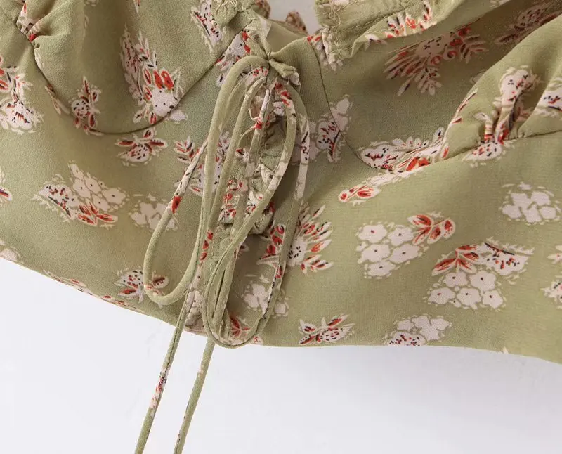 Женская хлопковая блузка с цветочным принтом на молнии сзади | одежда