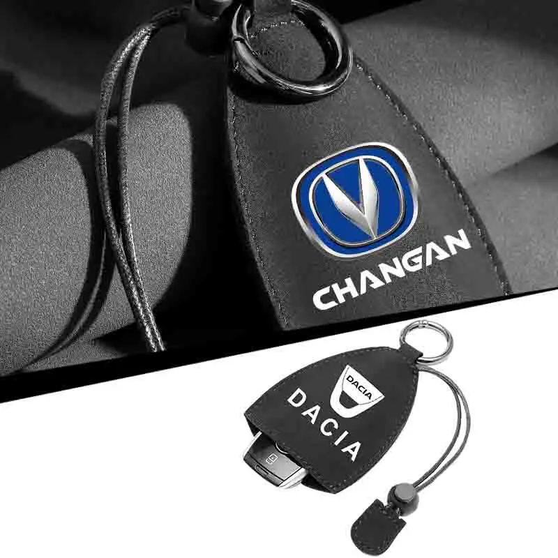 

New Suede Leather Universal Car Key Case Cover Shell for Dacia duster sandero stepway 2021 dokker lodgy logan car accessories