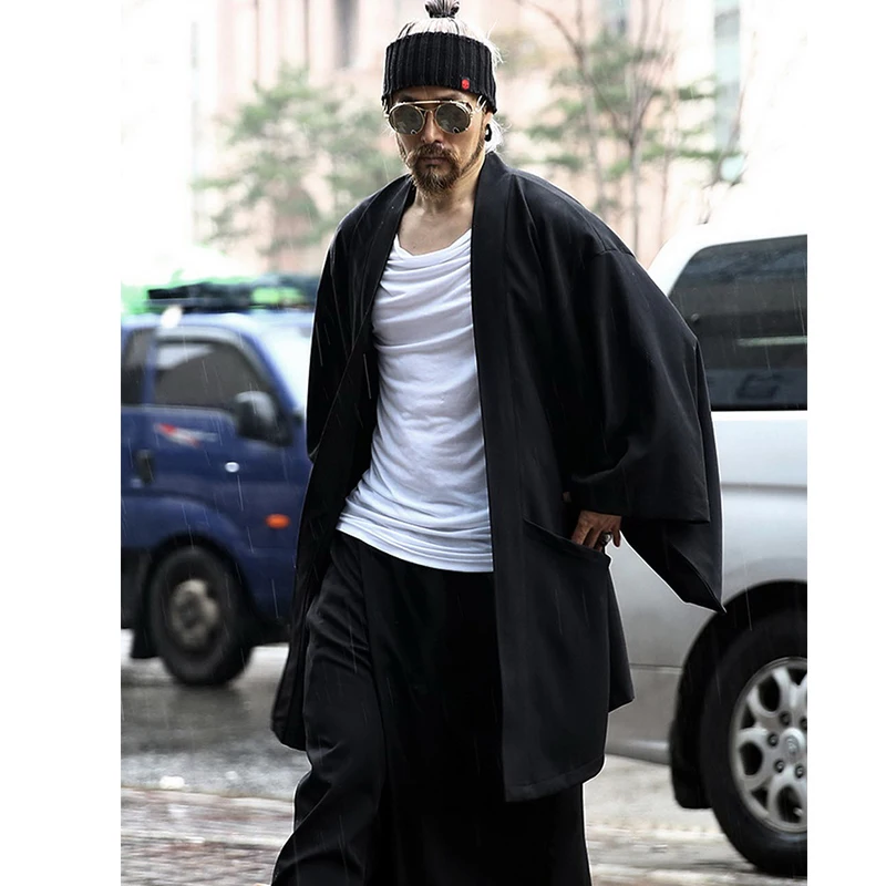 Новое однотонное кимоно в Харадзюку Япония и Корея|Плащи тренчи| |