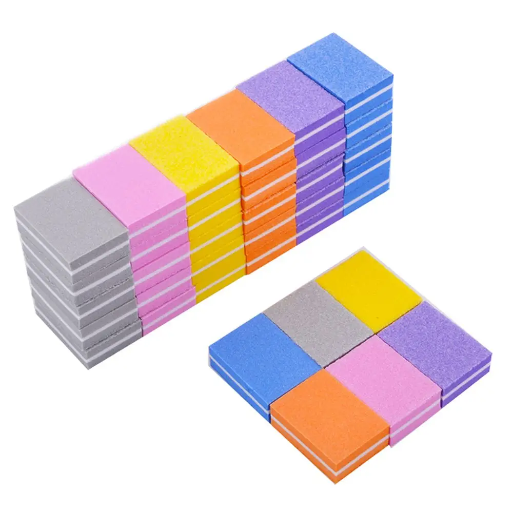 

20pcs/lot Double-sided Mini Nail File Blocks Colorful Sponge Nail Polish Sanding Buffer Strips Nail Polishing Manicure Tools