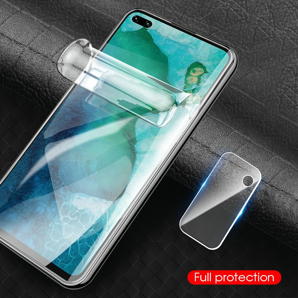 Мягкая Гидрогелевая пленка 9D 2 в 1 для Huawei Nova 6 Se Honor V30 Pro HD на объектив задней камеры