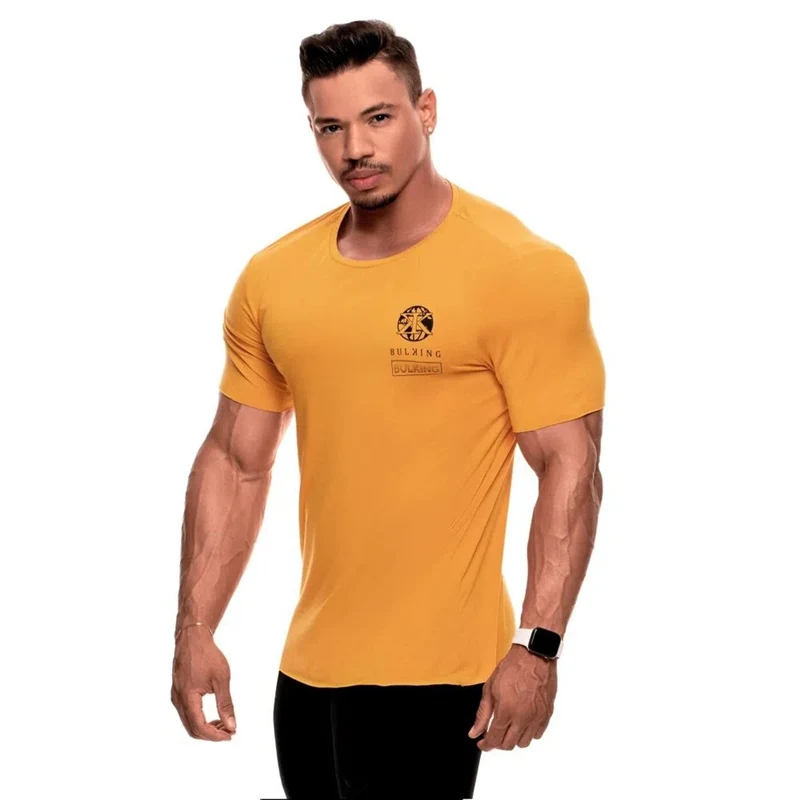 

Мужские спортивные футболки для бега, фитнеса, быстросохнущая свободная тренировочная футболка из спандекса, спортивная одежда, футболки с...