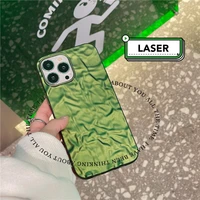 laser case for iphone 13 pro max xr x xs 7 plus 8 silicone luxury glitter satin pleated phone cover for iphone 11 12 pro max