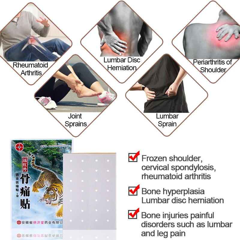 20 шт. = 5 мешков бальзам с тигром артрита боли в суставах облегчающая пластырь для