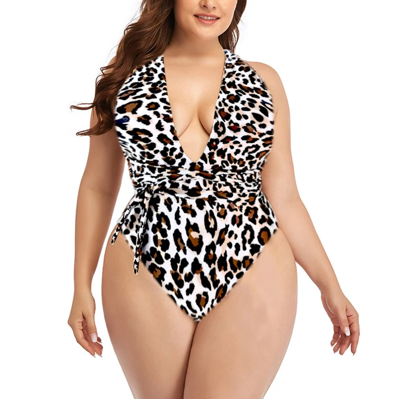 Riseado леопардовый купальник женский Глубокий v образный Вырез Цельный с