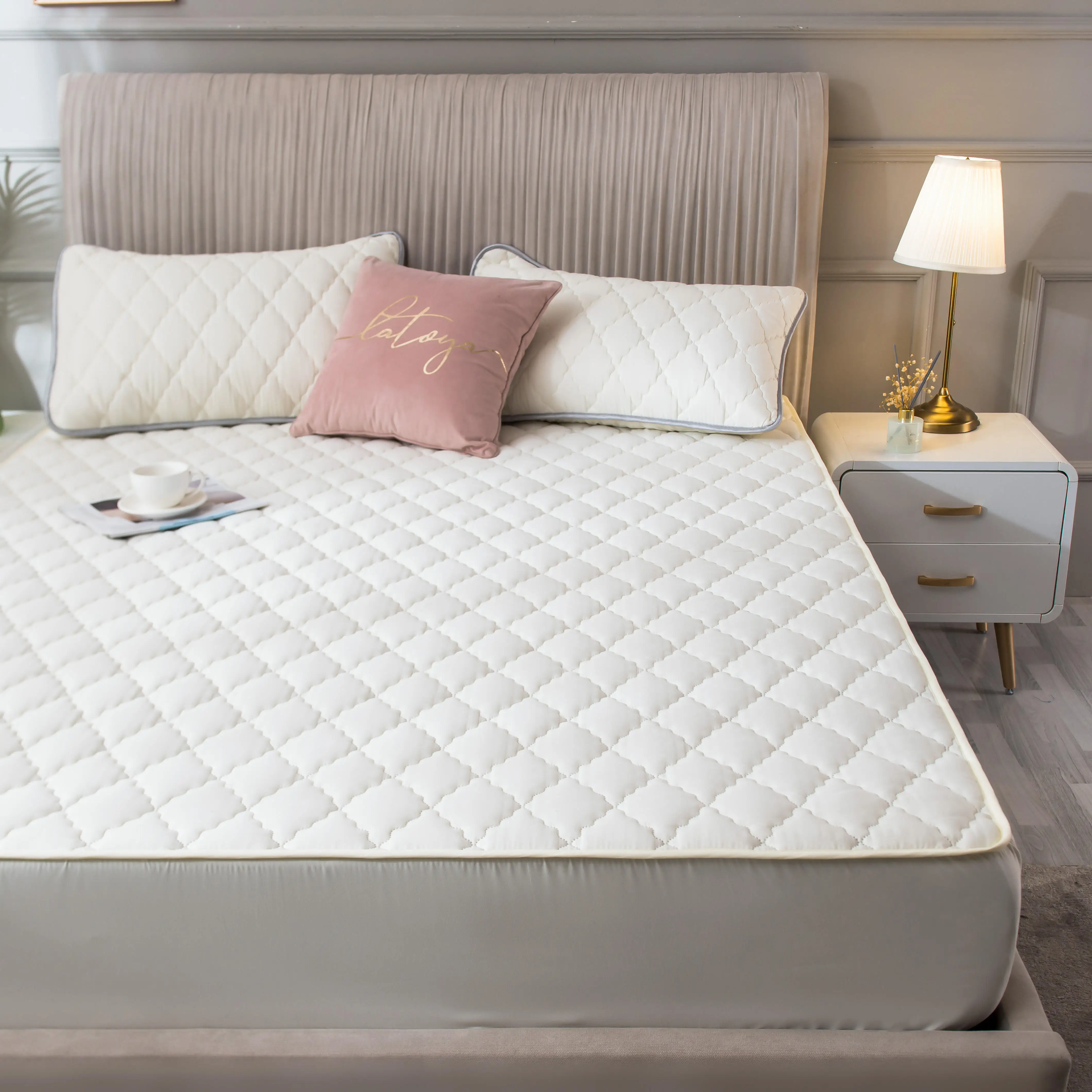 Waterproof Mattress Protector Quilted Cover King Queen Bed Fitted Sheet Anti-Bacteria Topper Pad | Дом и сад
