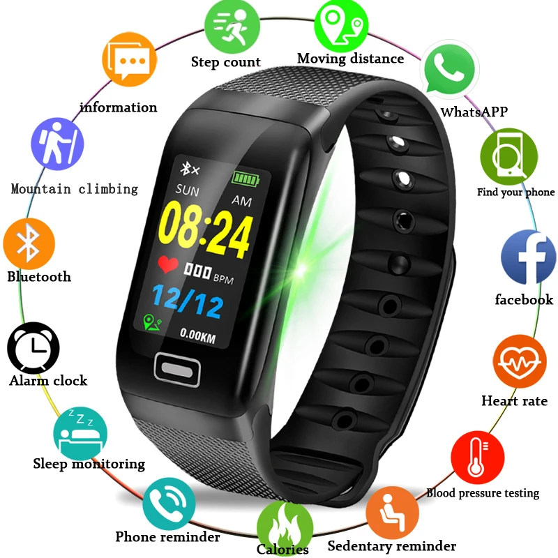 

Smart Watch Sport Fitness Tracker Heart Rate Blood Pressure IP67 Smart band Pedometer IOS Android Smart bracelet wristband