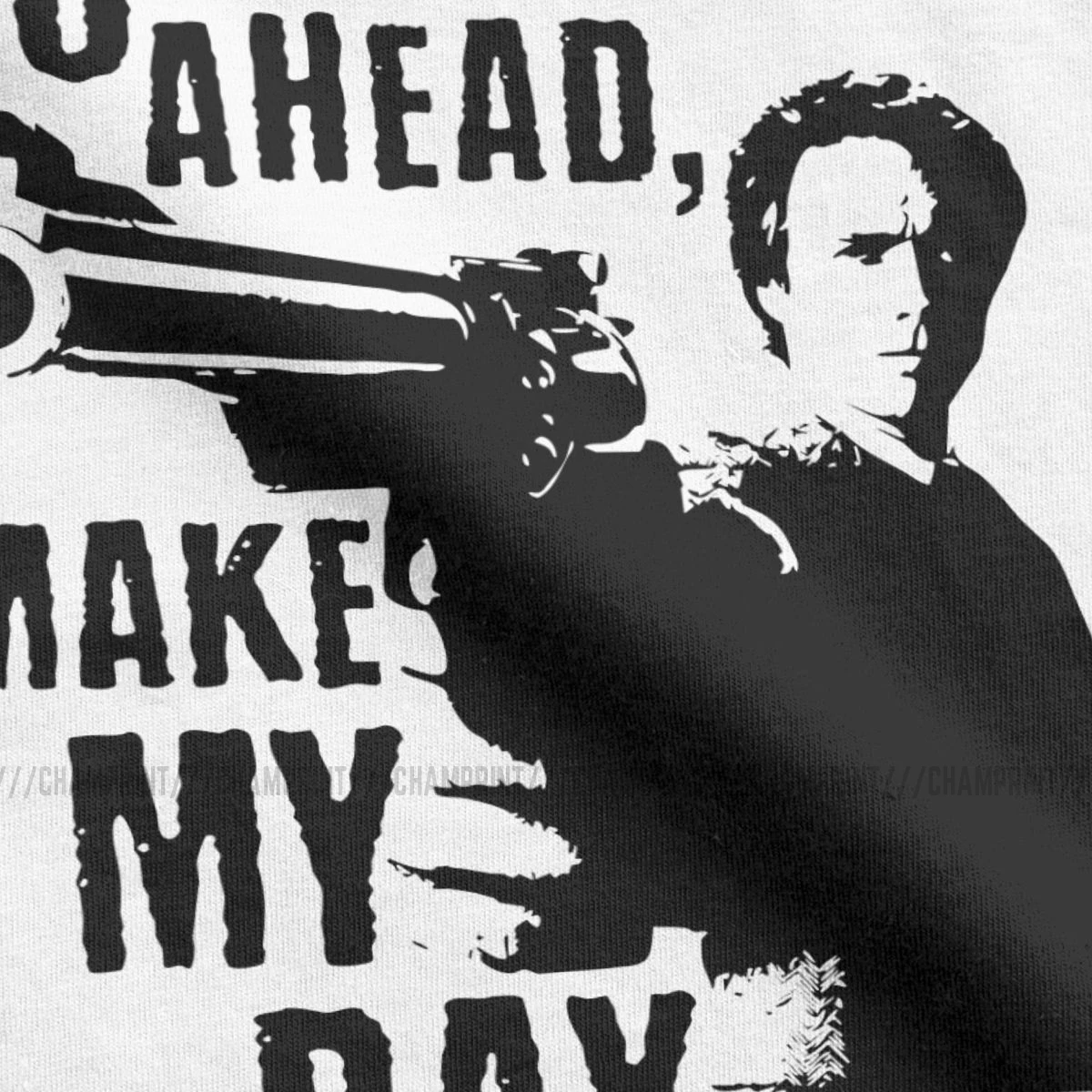 Мужская хлопковая футболка с коротким рукавом принтом фильма Клинт из Go Ahead My Day