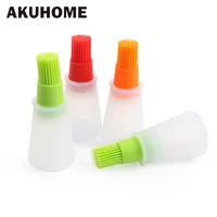 silicone basting oil brush with bottle kitchen cooking tools baking heat resistant grill brush bread pancake bbq oil container
