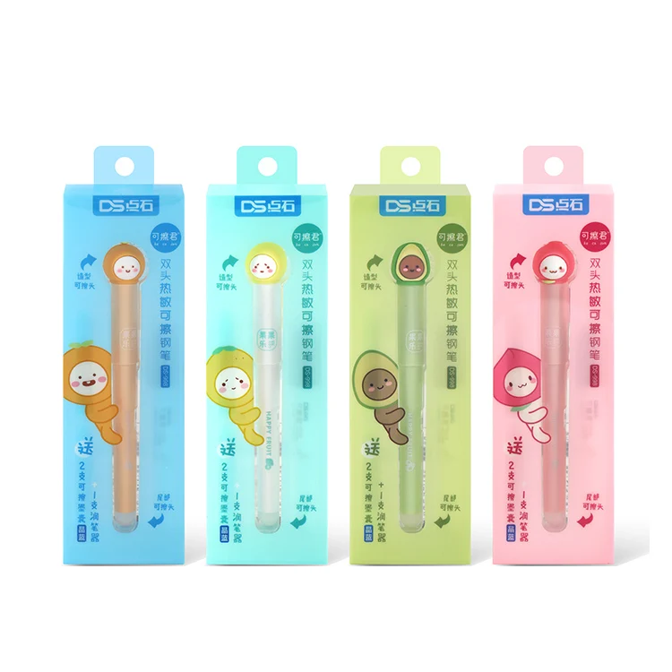 1-Piece Cute Fruit Fountain Pen 0.5mm Heat Sensitive Erasable Ink Pens for Kids Student Kawaii Stationery School Office Supplies |