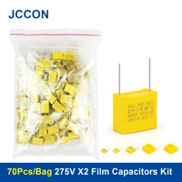 50pcslot capacitor kit 275vac x2 series 0 01uf2 2uf 10values polypropylene film capacitors 102k 105k assorted kit set