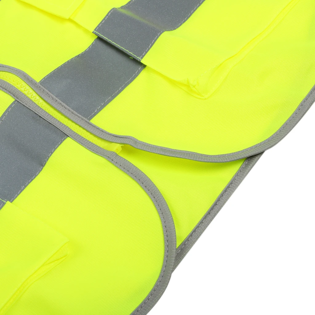 

Hi-Vis Safety Vest W/Zipper Reflective Jacket Security Waistcoat 4 Pockets Coat