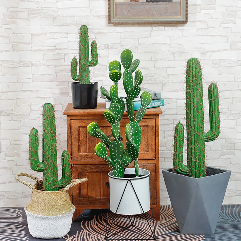 

30-43cm Artificial Cactus Decor Tropical Plants Fake Succulent Plant Green Thorn Ball Desert Cactus Tree For Home Office Decor