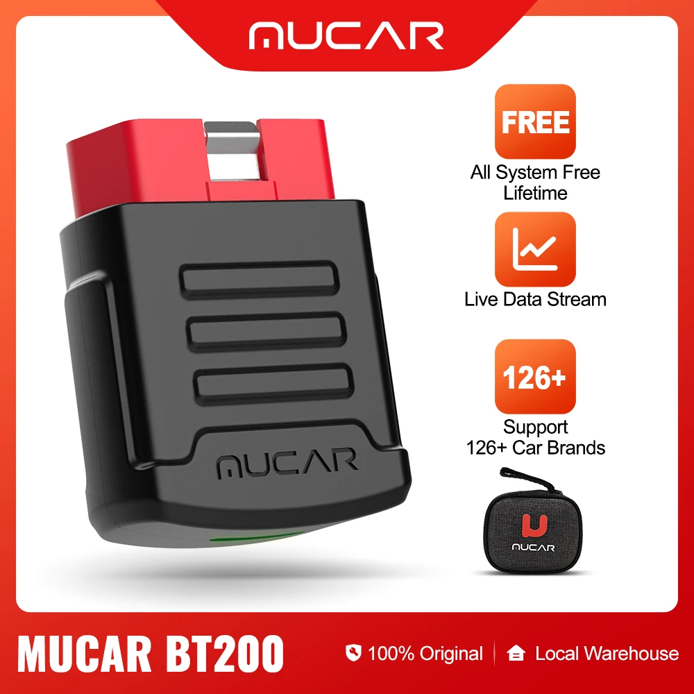 Диагностический сканер MUCAR BT200 OBD2 для автомобилей устройство полной диагностики