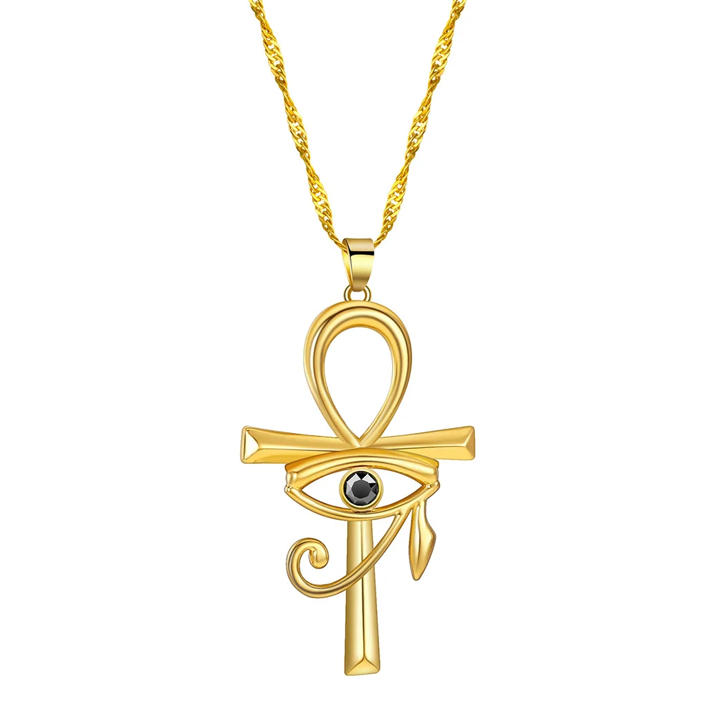 

WANGAIYAO2021 New Personality Creative Cross Couple Pendant Necklace Fashion Devil Eyes Men and Women Jewelry Jewelry Holiday Gi
