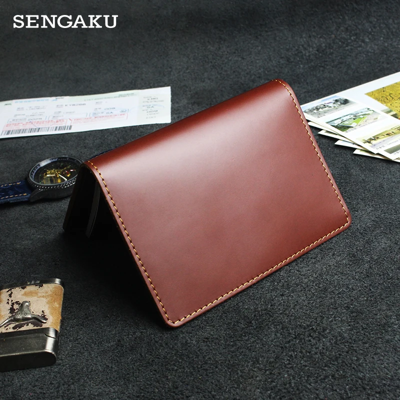 Handmade Genuine Leather Business Passport Covers Men Women  Multi-function Credit Card Slots purse Wallet Case Travel