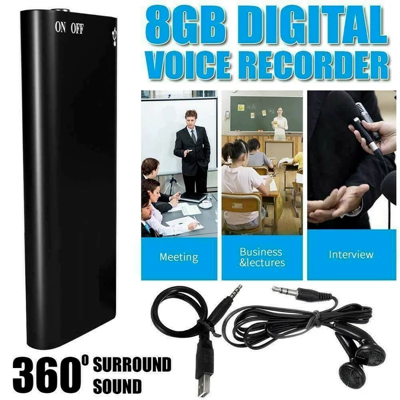 

Portable Audio Digital Recorder 32GB Mini Audio Recorder Voice Listening Device 96 Hours Bug Recording Voice Activated Recorder