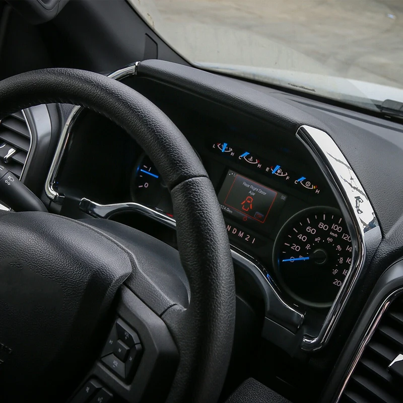 

Car Steering Wheel Cover Frame & Dashboard Panel Cover Trim Kit for Ford F150 2015-2020