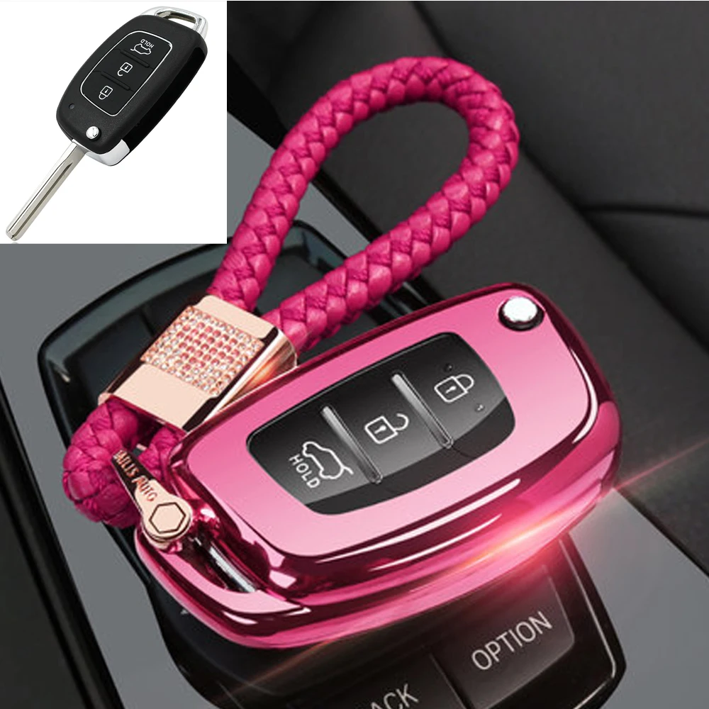 Высокое качество складной 3 кнопки ТПУ Автомобильный ключ чехол для hyundai Elantra