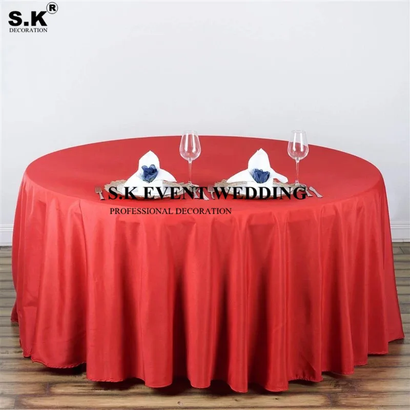 

Round Table Cloth Polyester Tablecloth Cover For Banquet Wedding Dining Decoration