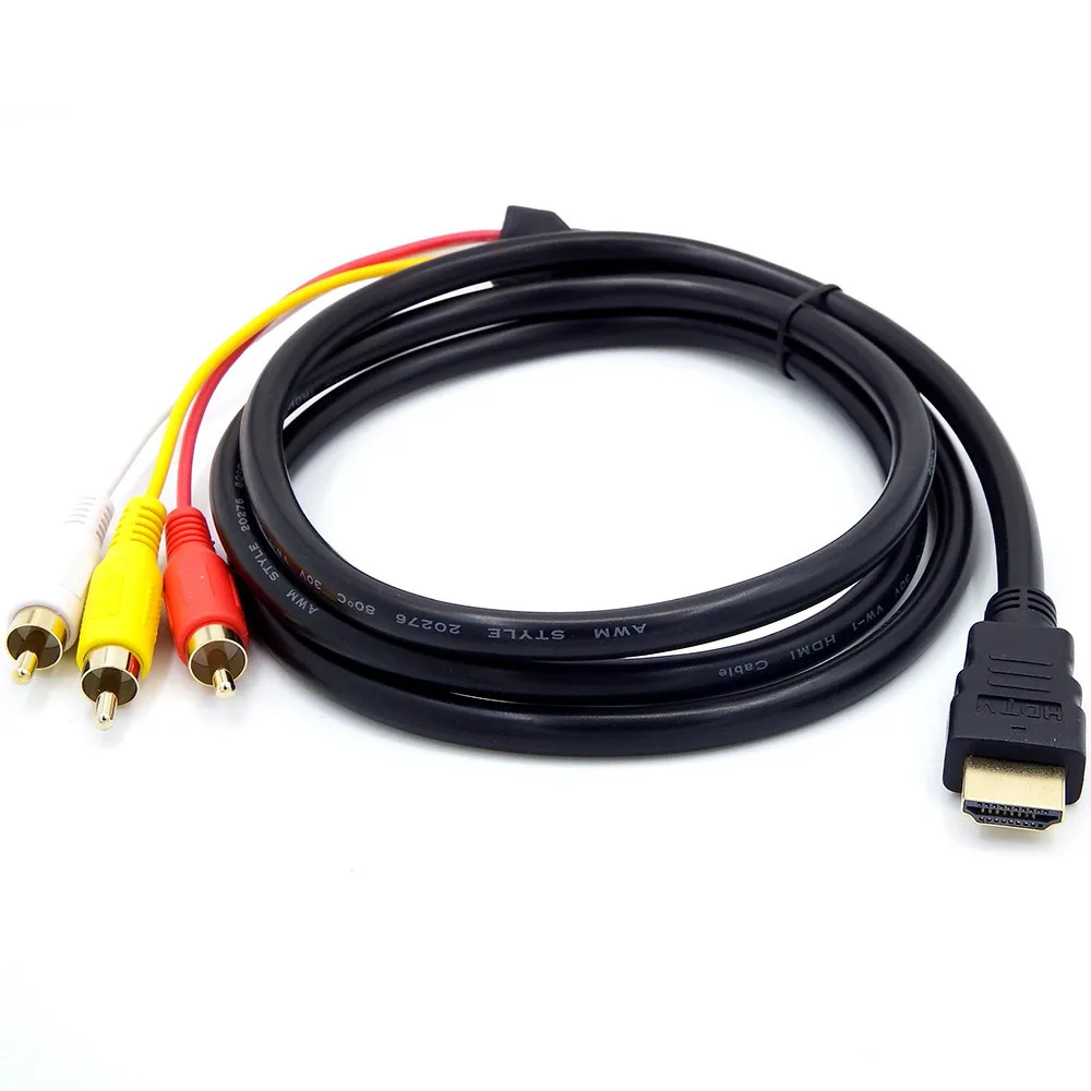 ESCAM HDMI совместимый штекер к 3RCA AV композитный M/M Соединитель адаптер Кабельный