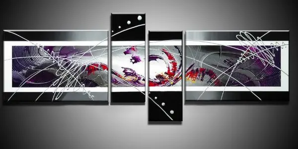 Абстрактная живопись на стене настенная большой 4 предмета граффити холст