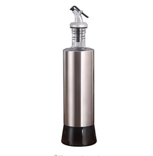 500ml 350 мл кухонная стеклянная бутылка для масла из нержавеющей стали Герметичный дозатор для хранения соевого соуса уксуса - Цвет: 500ml