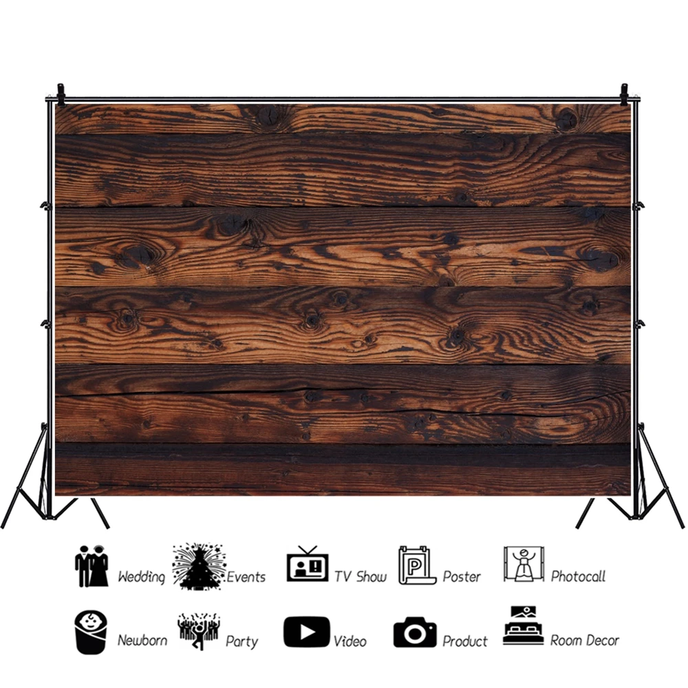 Виниловый фон для фотосъемки в винтажном стиле с деревянной доской и текстурой