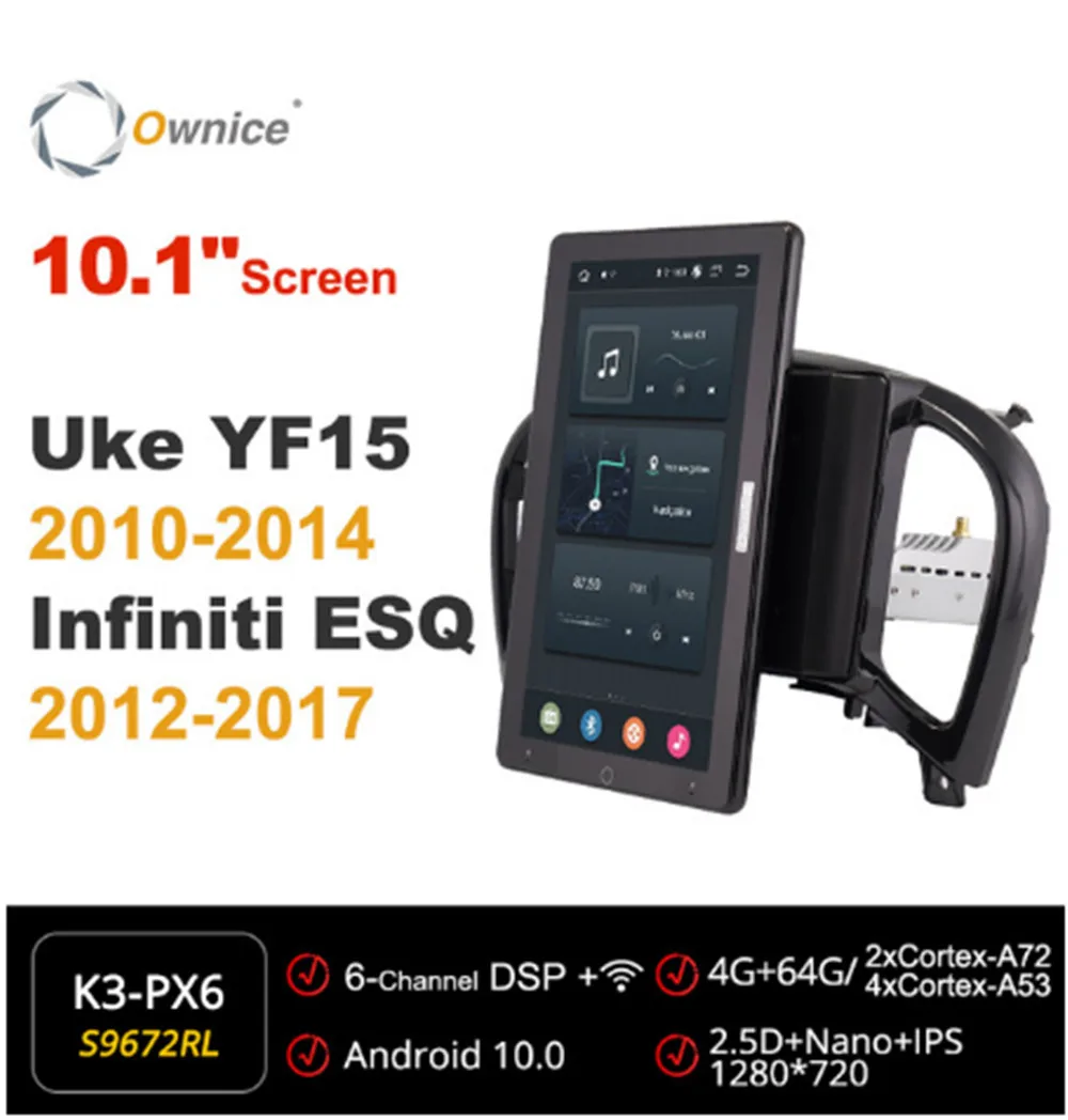 

Ownice 720P Android 10.0 Car Radio ForNissan Juke YF15 2010-2014 Infiniti ESQ 2012-2017 Multimedia head Unit 10.1" IPS Rotatable
