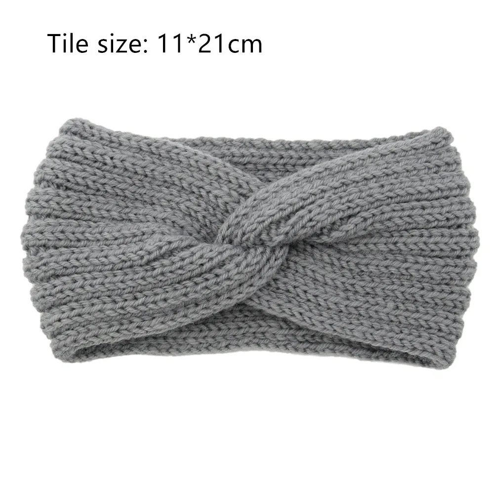 Новинка лидер продаж однотонные вязаные крючком шерстяные повязки зимние