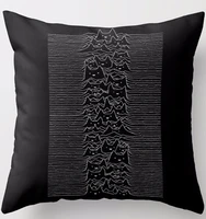 wholesale customized division cats joy division cats style square zippered throw pillowcase nice durable black pillow cover