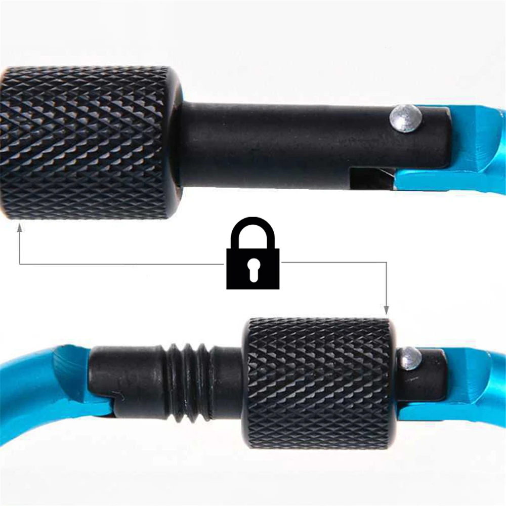 Outdoor Climbing Aluminium Alloy D Shape Buckle Carabiner Survival Keychain Camping Climb Clasp Clip Backpack Buckle Keychain