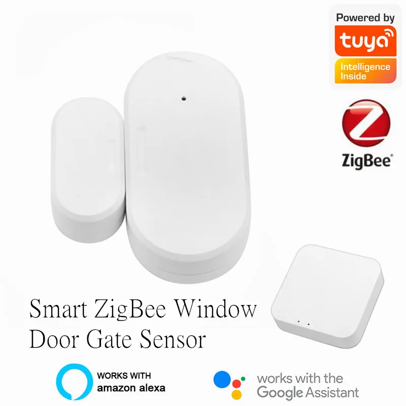 Tuya Zigbee Door Window Gate Sensor Small Smart Home Mini Magnetic Garage Door Opening Sensor System Alarm Open/Close Detector
