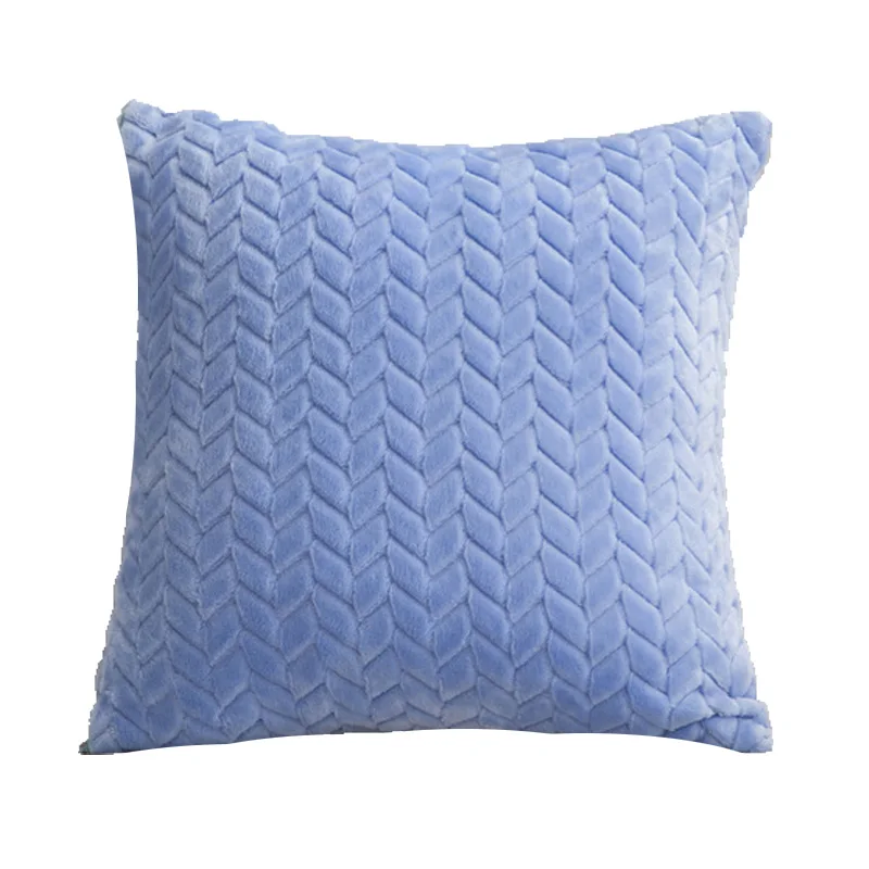 Light Blue Мягкие декоративные подушки, плюшевая наволочка для подушки, домашний декор, наволочка для гостиной, спальни, дивана, гостиной, украшения - Цвет: Light Blue