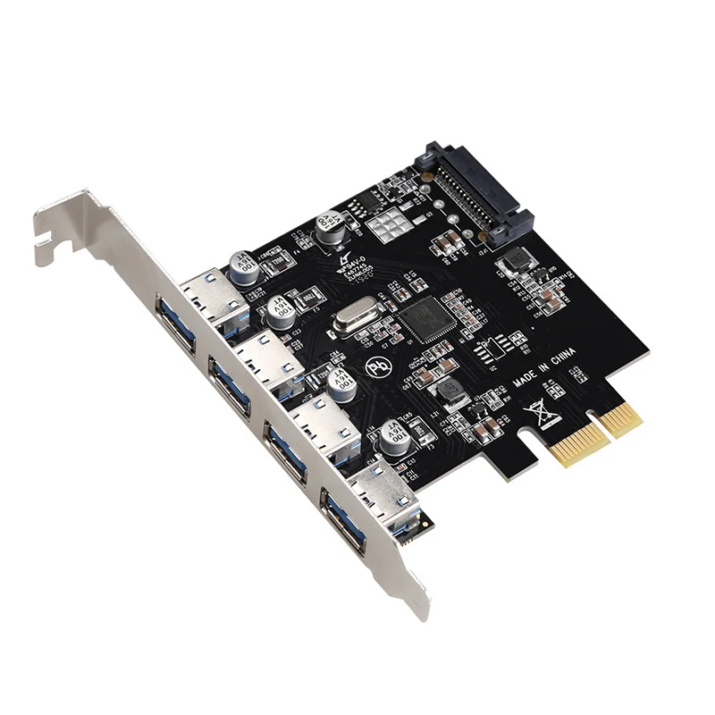 

PCIE для USB3.0 карты расширения FL1100 чип 15Pin Питание PCI-E до 4-Порты и разъёмы USB3.0 карты расширения