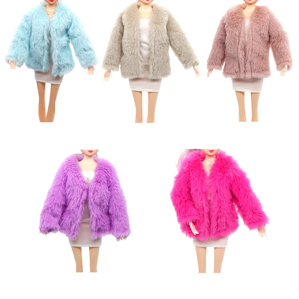 Фото 1 шт. разноцветное мягкое меховое пальто с длинным рукавом верхняя одежда зимнее