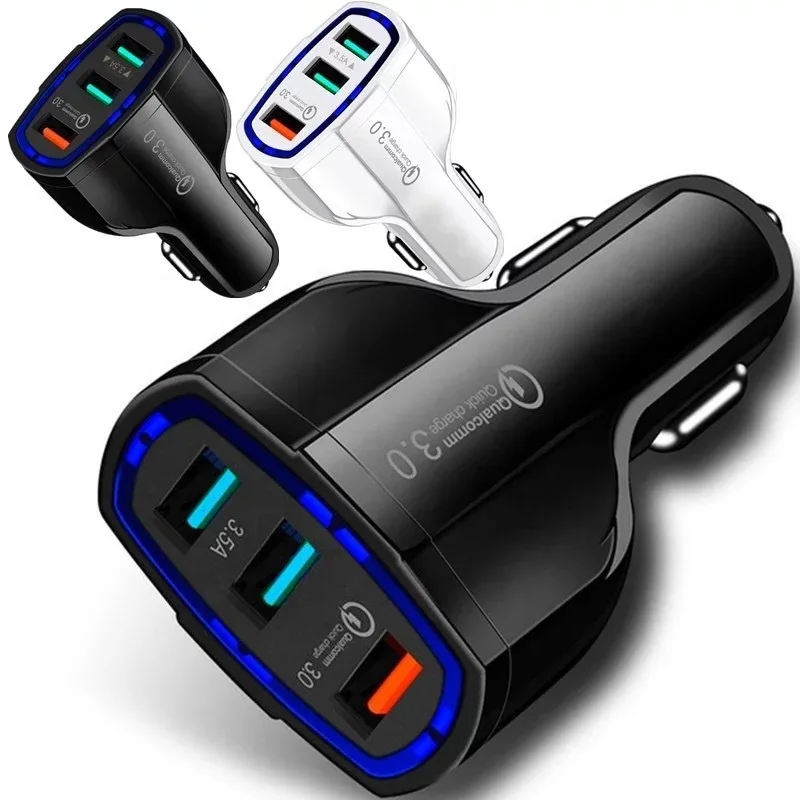

QC3.0 3.5A 3USB Car Charger Fast Charge Type-C USB Charger Portable USB Phone Charger Auto Accessories