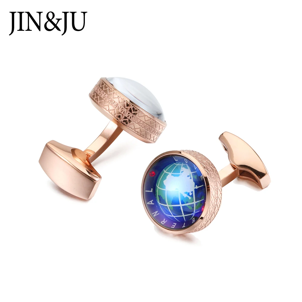

Magnetic levitation glass the Earth Cuff links Women Red Crystal Shirt Cuff Cufflinks High Quality for Mens wedding gift