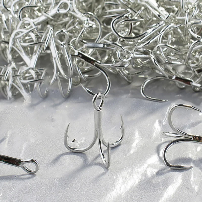 

60pcs 2#4#6#8#10#luya Fake Bait Hook High Carbon Steel Triple Hook Reinforced Triple Hook Triple Anchor Hook