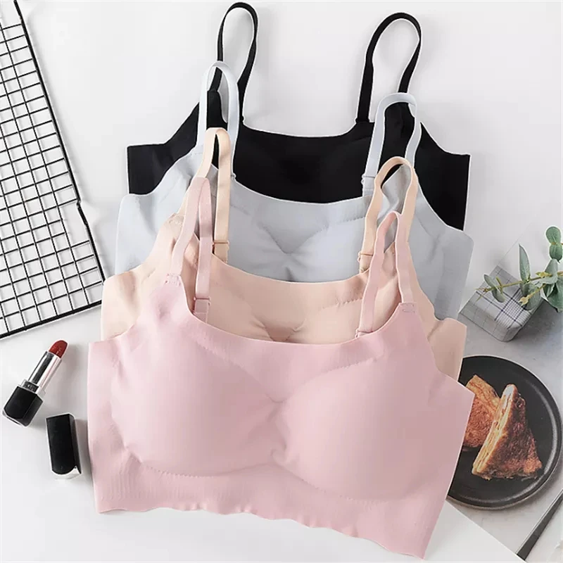 

Adjustable Bra for Women Thin Push Up Seamless Vest Bras Underwear Soft Comfortable Sleep Top With Women