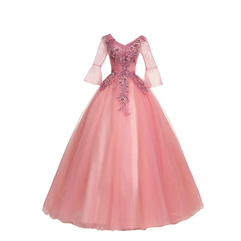 Vestidos 2022 Новинка платья для девушек классические вышитые цветы бальное платье