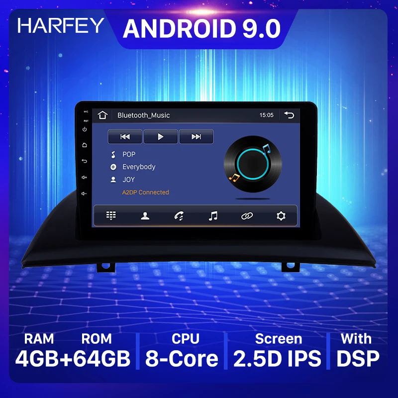Автомагнитола Harfey Android 9 0 для BMW X3 E83 2.0i 2.5i 2.5si 3.0i 3.0si 2.0d 3.0d дюймов | Автомобили и