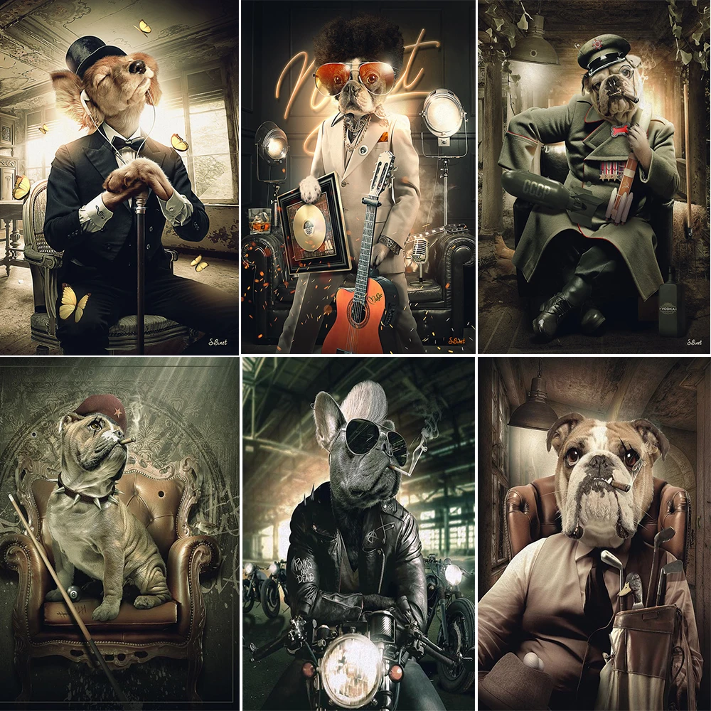 

5D Diy Square/Round Animal Diamond Painting Mr. Dog Brand New Mosaic Cross Stitch Set High Quality Decorative Painting