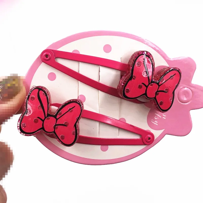 2 шт. Милые Розовые заколки для волос блестящая заколка с Минни аксессуары